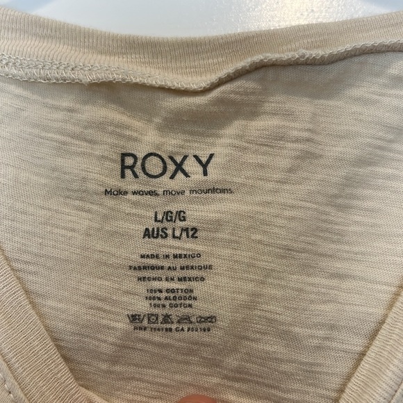 Roxy Cream Muscle Tee with Sun Graphic size large. - Picture 5 of 7